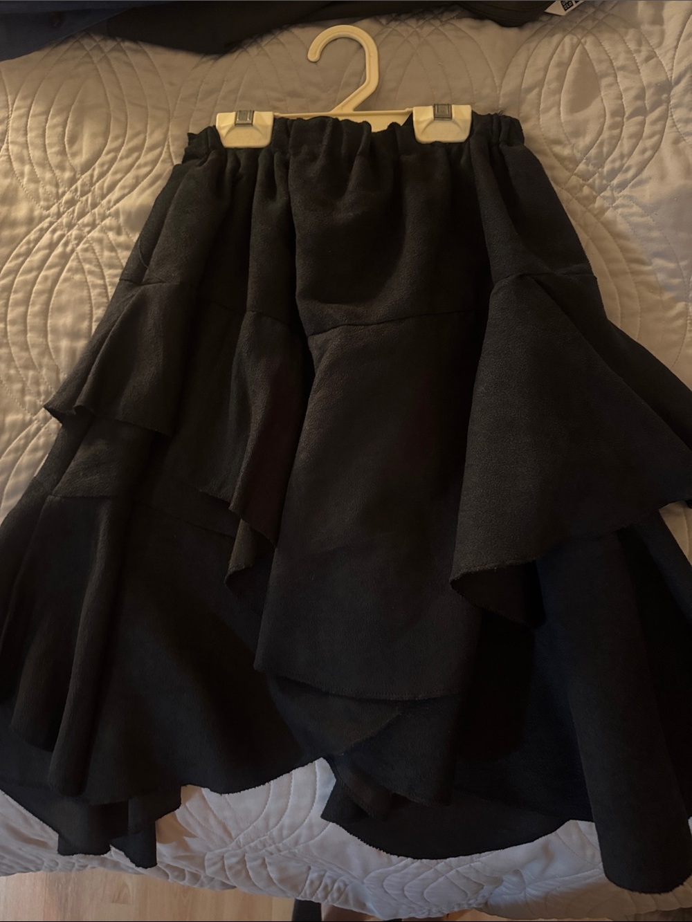 Black Ruffled Tiered Skirt
